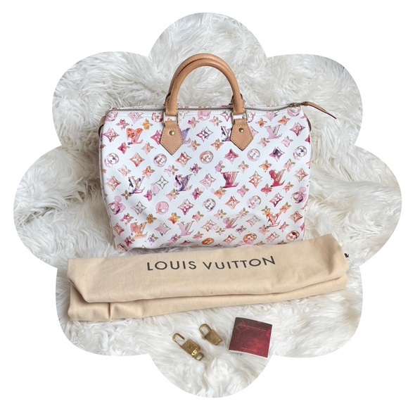 ✨🦄 Louis Vuitton 🦄✨ Speedy 35 Richard Prince Aquarelle Watercolor - Picture 1 of 16